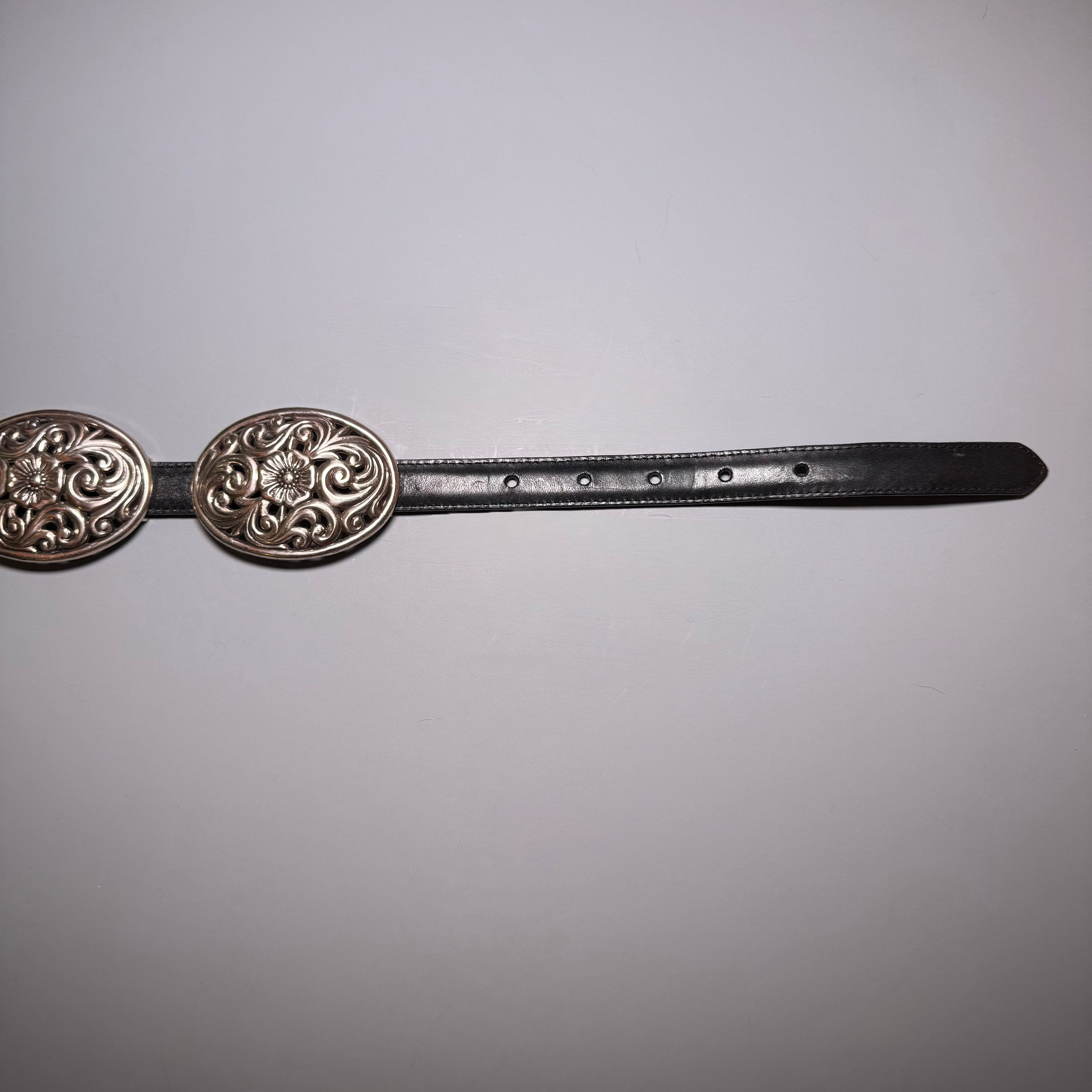 Brighton Silver Concho Floral Belt