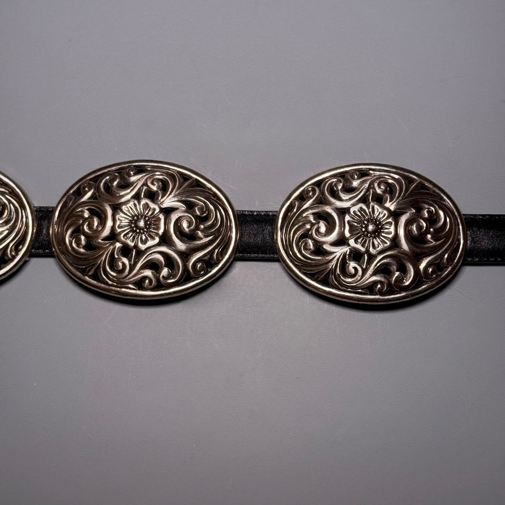 Brighton Silver Concho Floral Belt