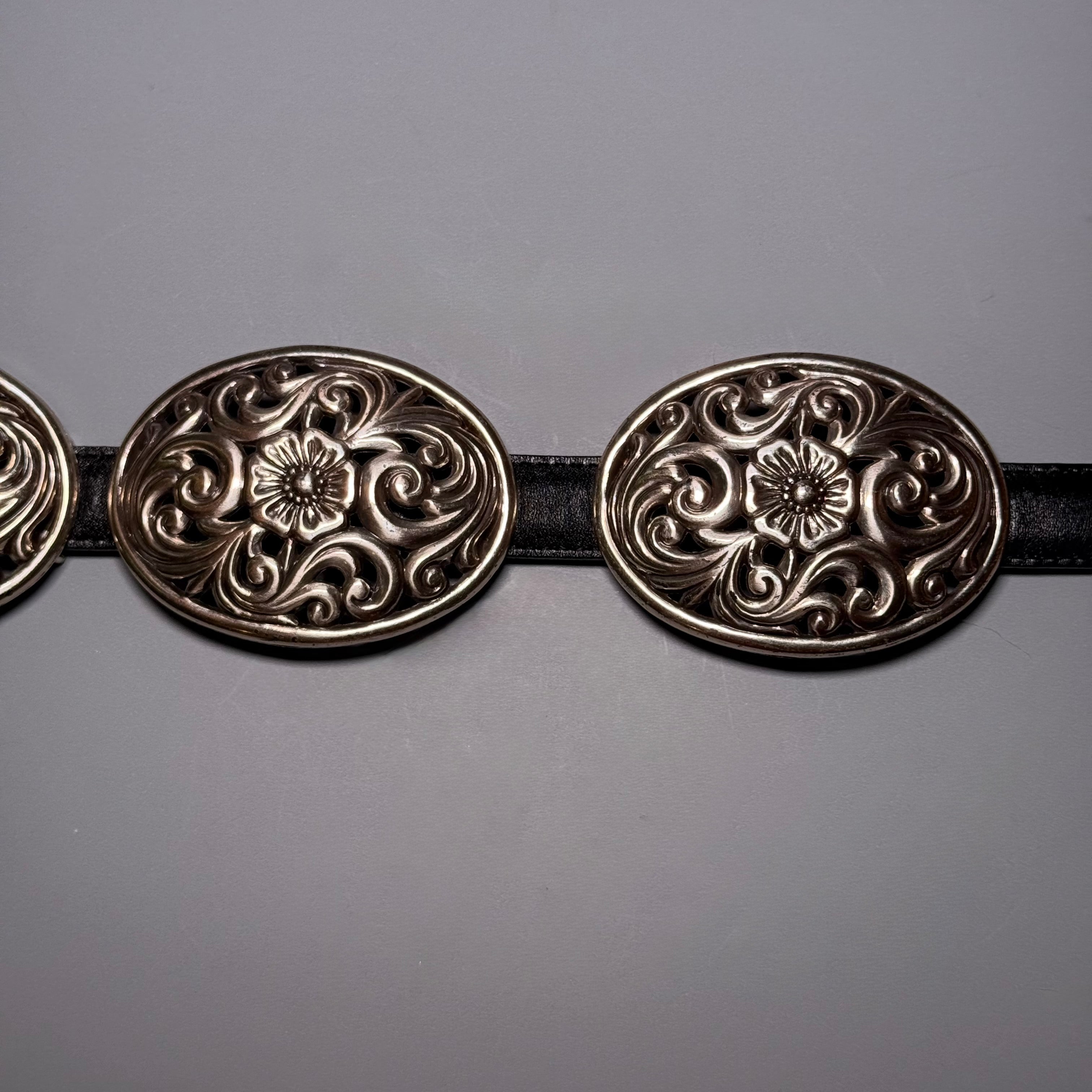 Brighton Silver Concho Floral Belt