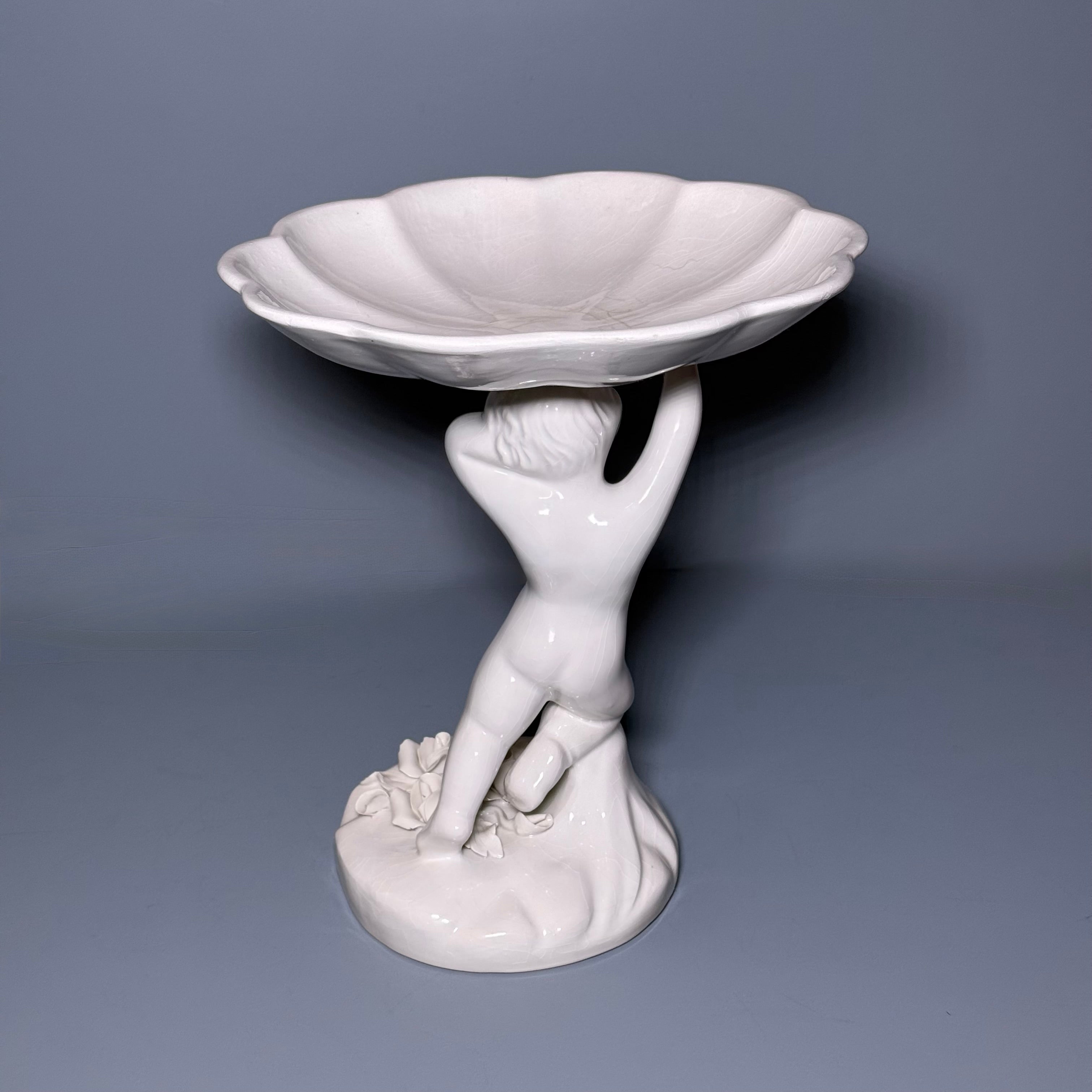 Pr. Ceramic Cupid Form Compotes Made in Italy